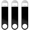 Heavy Duty Stainless Steel Flat Bottle Opener, 3 Pack Beer Bottle Opener for Kitchen, Bar or Restaurant (Black)