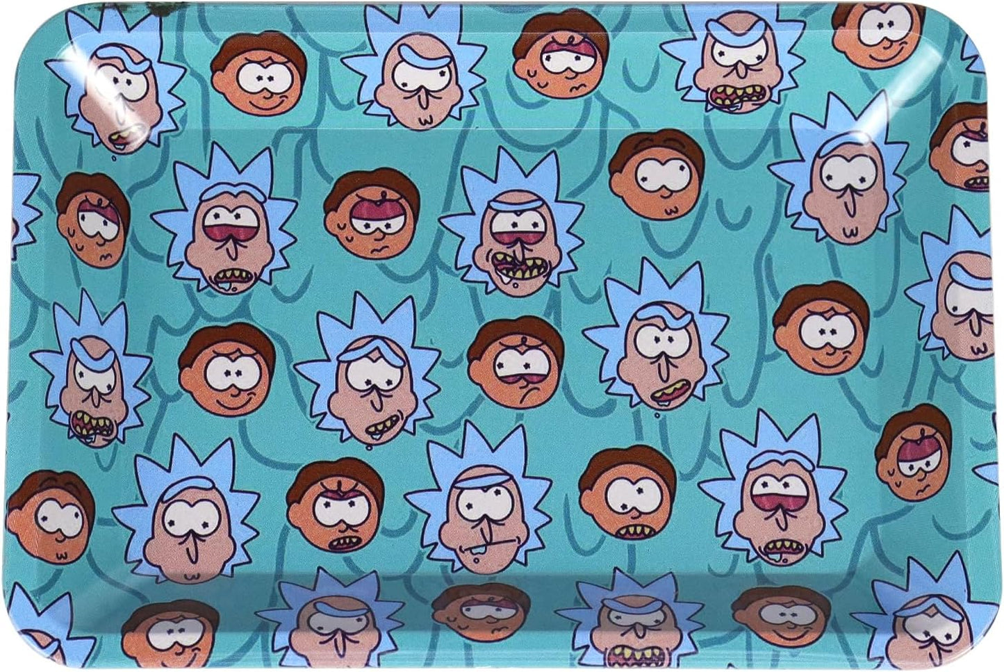 Rolling Trays Premium Metal Tray with Design - Perfect Size for Home Or Travel Accessories,Blue