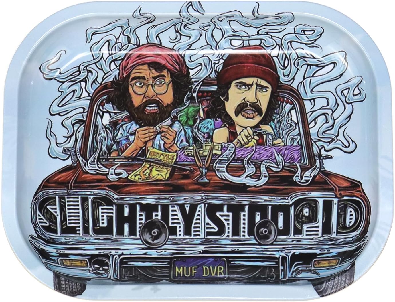 Rolling Trays Premium Metal Tray with Design - Perfect Size for Home Or Travel Accessories