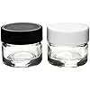 (250 Pack) 5ml Glass Concentrate Screw Top Jars | Essential Oil, Concentrate, Lip Balm or Makeup Containers | White Lids