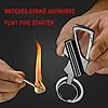YUSUD Permanent Match, Flint Fire Starter Never Ending Match Keychain Lighter with Bottle Opener, Forever Waterproof Matches Strike Anywhere, Survival Cool Lighters for Camping (Fuel Not Included)