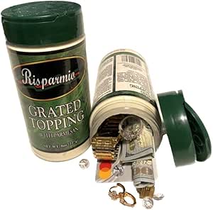 Parmesan Topping Diversion Safe Can - Cheese Stash Safe, Holds Money, Jewelry, Cards
