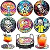 Silicone Coasters for Drinks[6 Pack]- Cup Mat for Tabletop Protection-Non-Slip, Non-Stick, Coffee Table Decor, Great Gift for Any Occasion (6 Coasters Style E)