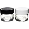 5ml Glass Concentrate Screw Top Jars | Essential Oil, Concentrate, Lip Balm or Makeup Containers | 250pc (Black Lids)