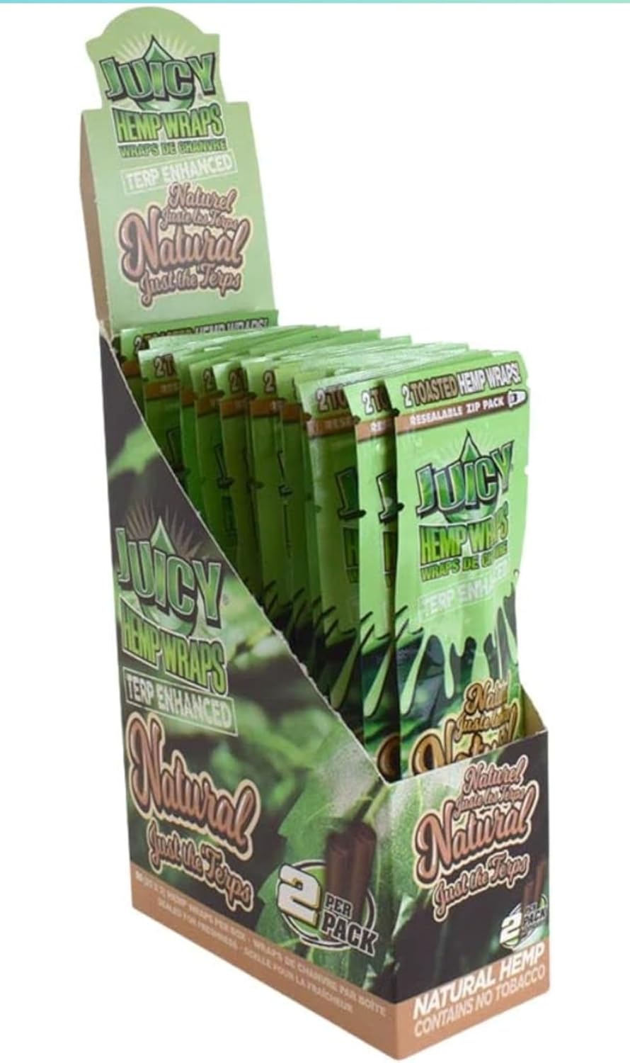 Juicy Terp Enhanced Hemp Wraps | Natural | 50 Wrap Case (25x2)