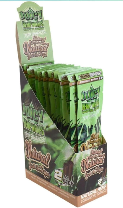 Juicy Terp Enhanced Hemp Wraps | Natural | 50 Wrap Case (25x2)