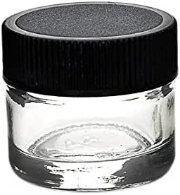 5ml Glass Concentrate Screw Top Jars | Essential Oil, Concentrate, Lip Balm or Makeup Containers | 250pc (Black Lids)