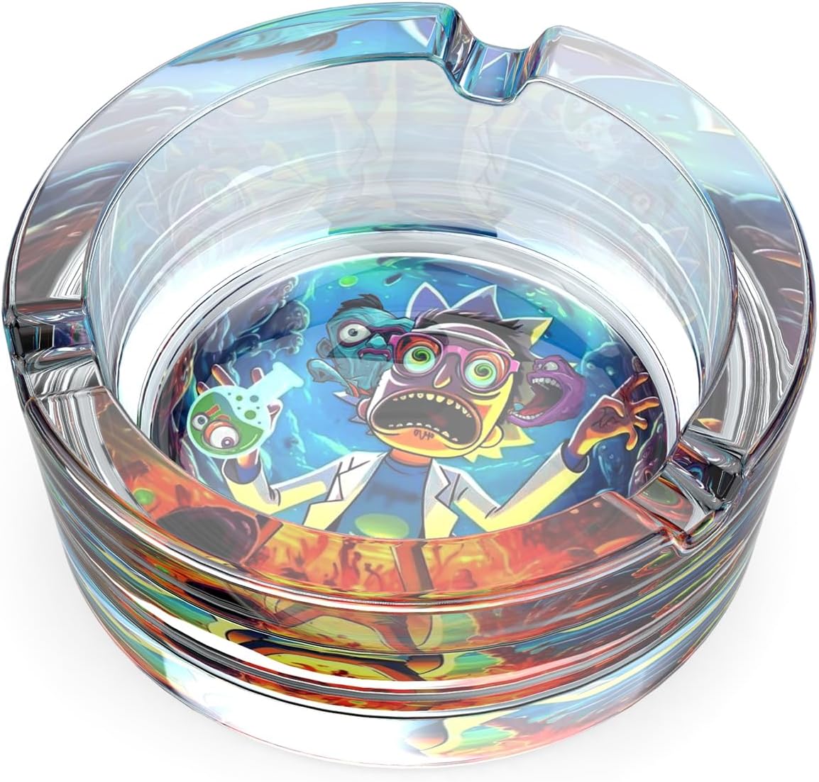 Glass Ashtray, Home Ashtrays, Cool Ashtrays Cute Ashtray Round Transparent (Pink)