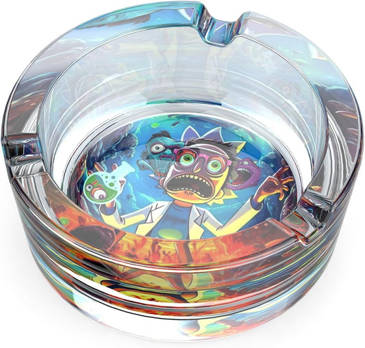 Glass Ashtray, Home Ashtrays, Cool Ashtrays Cute Ashtray Round Transparent (Pink)