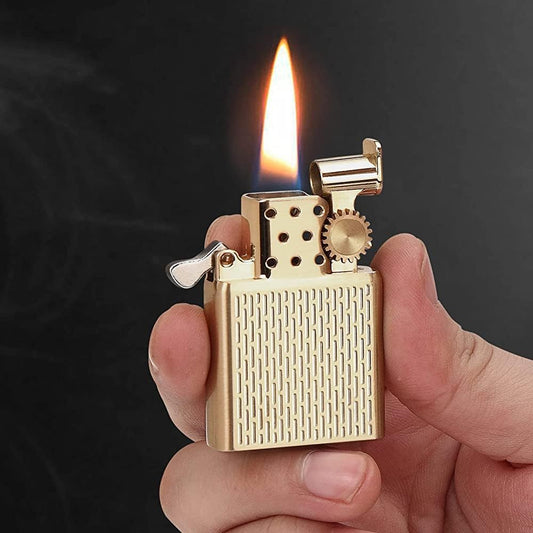 YUSUD Vintage Pocket Lighter Fluid Refillable, Cool Lighter Insert for Classic Flip Lighter Cases, Windproof Gold Trench Lighters Inserts Soft Flame, Unique Birthday Gifts for Men Dad Husband