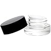 3ml Glass Shoulderless Screw Top Jars w/ Grooved Anti-Leak Gasket | Essential Oil, Concentrate, Lip Balm or Makeup Containers | 100pc (Black Lids)