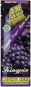 Kingpin Grape Hemp Wraps | 100 Wraps (25 packs of 4)