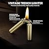 YUSUD Vintage Lighter, Cool Trench Lighters, Copper Trench Lighter, Kerosene Lighter Fluid Refillable Lighters, Antique Windproof Lighters, Novetly Lighter, Unique Gifts for Men Dad Husband (No Fuel)