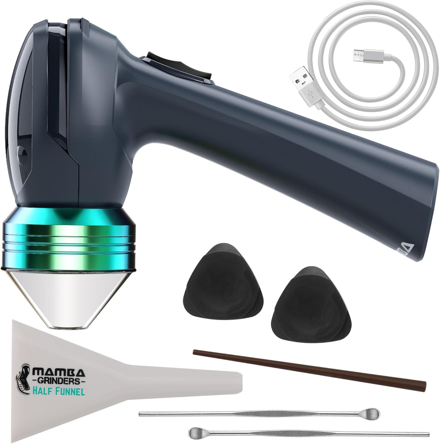 Mamba Electric Herb Grinder – USB Rechargeable Spice Grinder, 1g Portable Metal Grinder for Herbs, Quick & Easy-to-Use Spice Mill for Kitchen