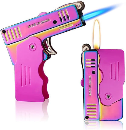 YUSUD Torch Lighter Soft Jet Flame, Cute Pink Lighter, Cool Butane Lighter Refillable, Unique Gift for Women Men(Not Included Butane)