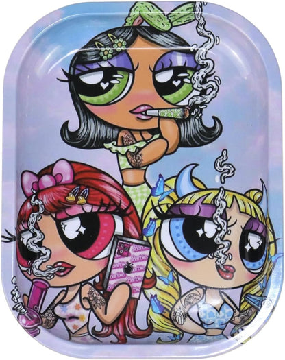 Rolling Trays Premium Metal Tray with Design - Perfect Size for Home Or Travel Accessories