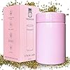 Stash Jar Smell Proof Container (500mL) for Herbs, Spices, Coffee, Teas & More, Double Sealed Air Tight Jar, Thick UV Protection Glass, Smell Proof Herb Storage, x2 Resealable Smell Proof Bags (Pink)