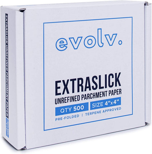 EVOLV | Parchment Squares | Pre-Folded & Extra-Slick Sheets | 4"x4" | 500 Count