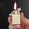 YUSUD Vintage Pocket Lighter Fluid Refillable, Cool Lighter Insert for Classic Flip Lighter Cases, Windproof Gold Trench Lighters Inserts Soft Flame, Unique Birthday Gifts for Men Dad Husband
