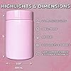 Stash Jar Smell Proof Container (500mL) for Herbs, Spices, Coffee, Teas & More, Double Sealed Air Tight Jar, Thick UV Protection Glass, Smell Proof Herb Storage, x2 Resealable Smell Proof Bags (Pink)