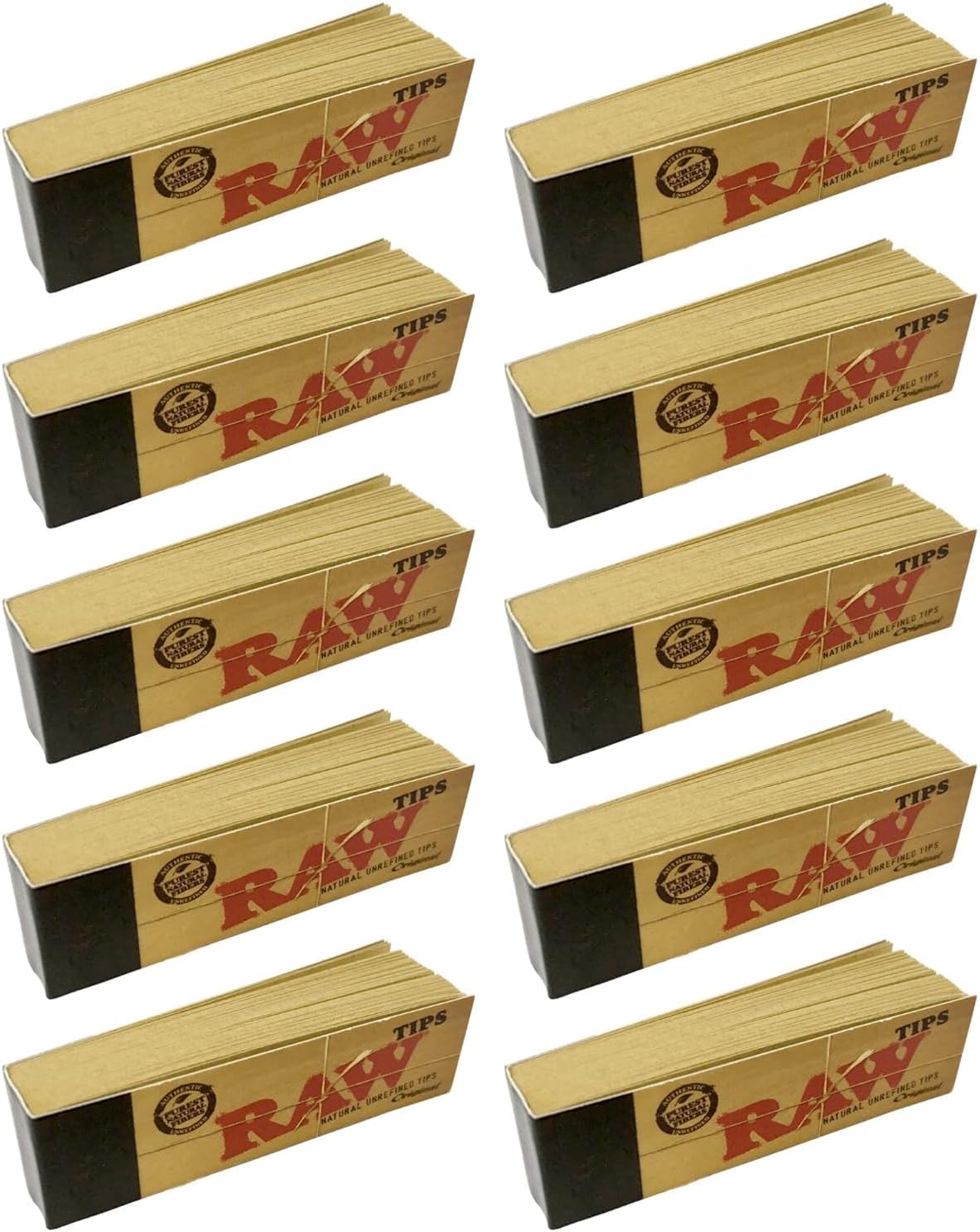 Raw Rolling Papers Unbleached Filter Tips 10 Pack = 500 Tips