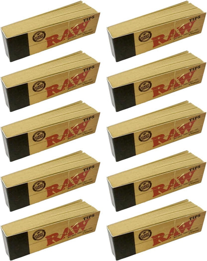Raw Rolling Papers Unbleached Filter Tips 10 Pack = 500 Tips