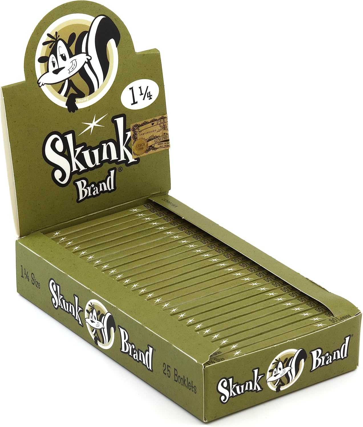 Skunk Brand Hemp Rolling Papers 1 1/4 - 25pk Box (50 leaves/pk)