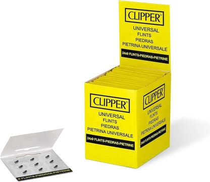 Clipper Replacement Flint Pack, Universal Refillable for Lighters, Long-Lasting Lighter Flint, Reliable Spark, Bulk Set for Campers, and Everyday Use - 12-Packs Blister, 9 Per Pack