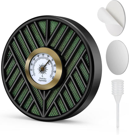 Scotte Cigar Humidifier, Cigar Humidors Humidifier, Round Cigar Humidier & High Precision Cigar Hygrometer Combo for Cigar Box, Keep Cigars Fresh