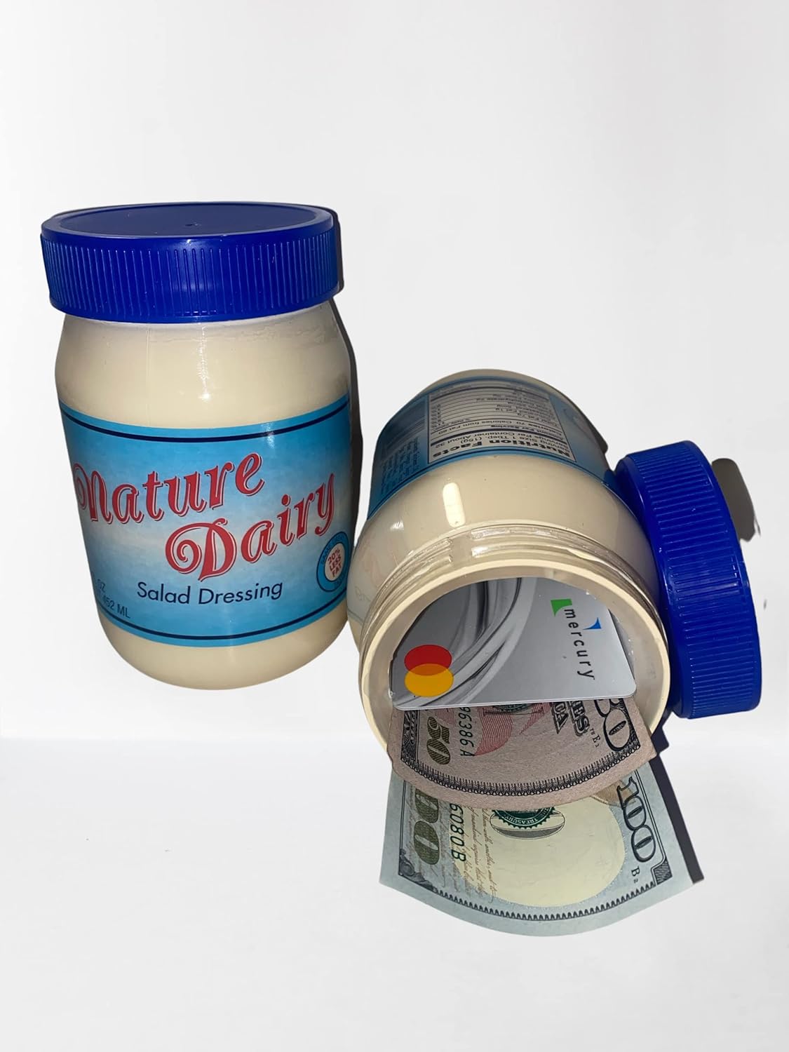 Stash Safes Diversion Secret Safe Salad Dressing plastic Container To Hide Money Jewelry Stuff by Smarter Ideas (White)