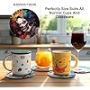 Silicone Coasters for Drinks[6 Pack]- Cup Mat for Tabletop Protection-Non-Slip, Non-Stick, Coffee Table Decor, Great Gift for Any Occasion (6 Coasters Style E)