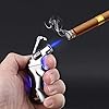 YUSUD Fire Jet Torch Lighter Butane Fuel Refillable for BBQ Candle, Unique Lighter with Blue LED Light Design, Creative Gift Ideas for Man
