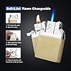 YUSUD Butane Lighter Insert, Butane Refillable Lighters, Dual Torch Jet Flame & Yellow Soft Flame, Best Unique Lighters for Men Women (No Included Fuel)