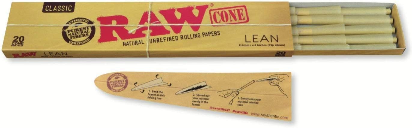 RAW Classic Lean Cones - Natural Unrefined Rolling Paper 1 count