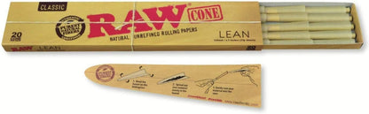 RAW Classic Lean Cones - Natural Unrefined Rolling Paper 1 count