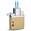 YUSUD Torch Lighter Butane Fuel Refillable, Cool Pocket Lighters Insert Double/Dual Jet Flame for Classic Lighter Case, Windproof Lighter Inserts with Visable Tank Window, Great Gift for Him