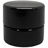 (100 Pack) 5ml Bakelite HD Black Glass Shoulderless Screw Top Jars w/Black Child Resistant Lid | UV Resistant | Containers for Essential Oils, Concentrates, Lip Balm, Wax, Makeup or Cosmetics