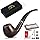 Joyoldelf Tobacco Pipe, Wooden Smoking Pipes with Gift Box, Pear Wood Tobacco Pipes for Smoking with Tobacco Pipe Cleaners, Pipe Filter, Pipe Scraper and Smoking Accessories
