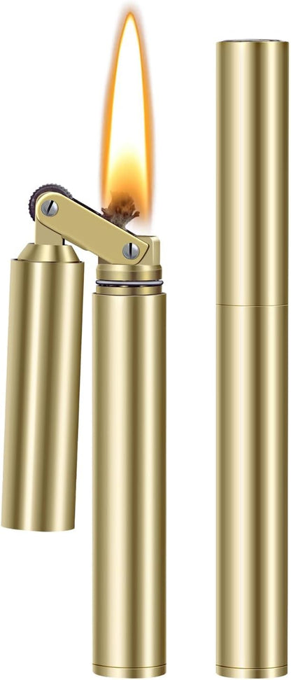 YUSUD Vintage Lighter, Cool Trench Lighters, Copper Trench Lighter, Kerosene Lighter Fluid Refillable Lighters, Antique Windproof Lighters, Novetly Lighter, Unique Gifts for Men Dad Husband (No Fuel)