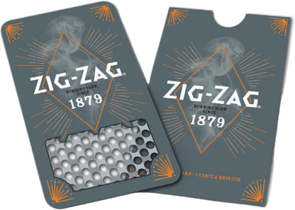 Zig-Zag - Herb Grinder Card with Protective Paper Sleeve, 3 Designs Available, Portable Grinder, Wallet-Sized Metal Card - 5.08 x 0.025 x 0.017 cm- Gray