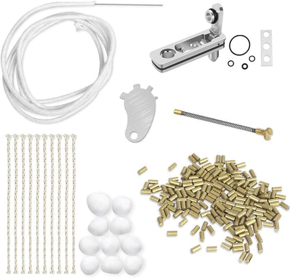 YUSUD Flint & Wick Lighter Accessories, Ultimate Repair Kit for Fluid Lighters & Insert (200 Pices Flint Stone, Metal Lighter Gasket, Wick with Needle, Copper Cotton Wicks, Spring, Cotton, Screw Tool)