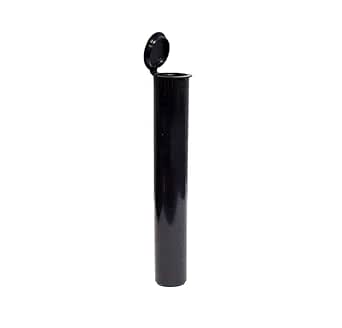 Black 98mm Size Pop Top Opaque Plastic Pre-roll Tubes | 98mm | Child Resistant | 100pc