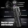 Scotte Plasma Windproof arc Lighter Electric Lighter and LED/Tactical/Rechargeable/Small/Emergency/streamlight/Flashlight - 2 in 1 (Black)
