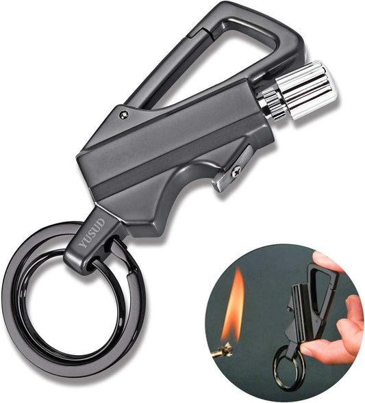 YUSUD Permanent Match, Flint Fire Starter Never Ending Match Keychain Lighter with Bottle Opener, Forever Waterproof Matches Strike Anywhere, Survival Cool Lighters for Camping (Fuel Not Included)
