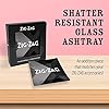 Zig-Zag - Glass Ashtray, Premium Quality Shatter Resistant Glass Ashtray Indoor and Outdoor Use - Tabletop Ash Tray - Black
