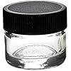 5ml Glass Concentrate Screw Top Jars | Essential Oil, Concentrate, Lip Balm or Makeup Containers | 250pc (Black Lids)