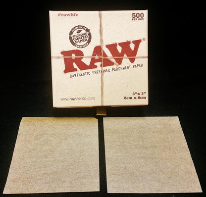 Raw Silicone Coated 3"x3" Precut Parchment Paper Squares 500 Count