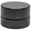 3ml Glass Shoulderless Screw Top Jars w/Grooved Anti-Leak Gasket | Essential Oil, Concentrate, Lip Balm or Makeup Containers | 100pc (Black Glass, Black Lid)