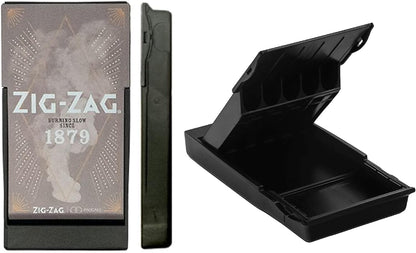 Zig-Zag JPAQ Pre-Roll Case, Smell Proof Container, Water and Child-Resistant Storage, Extra Compartment at The Bottom, Portable, Compact, Convenient Storage, Holds 5 King Size Pre-Rolls (Grey)