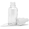(120 Pack) 30ml Glass Dropper Bottles w/Measurements & Tamper Proof Lid | Clear Bottle & White Cap | Concentrate, Medicine, Makeup, Supplement or Oil Containers, 878221582485